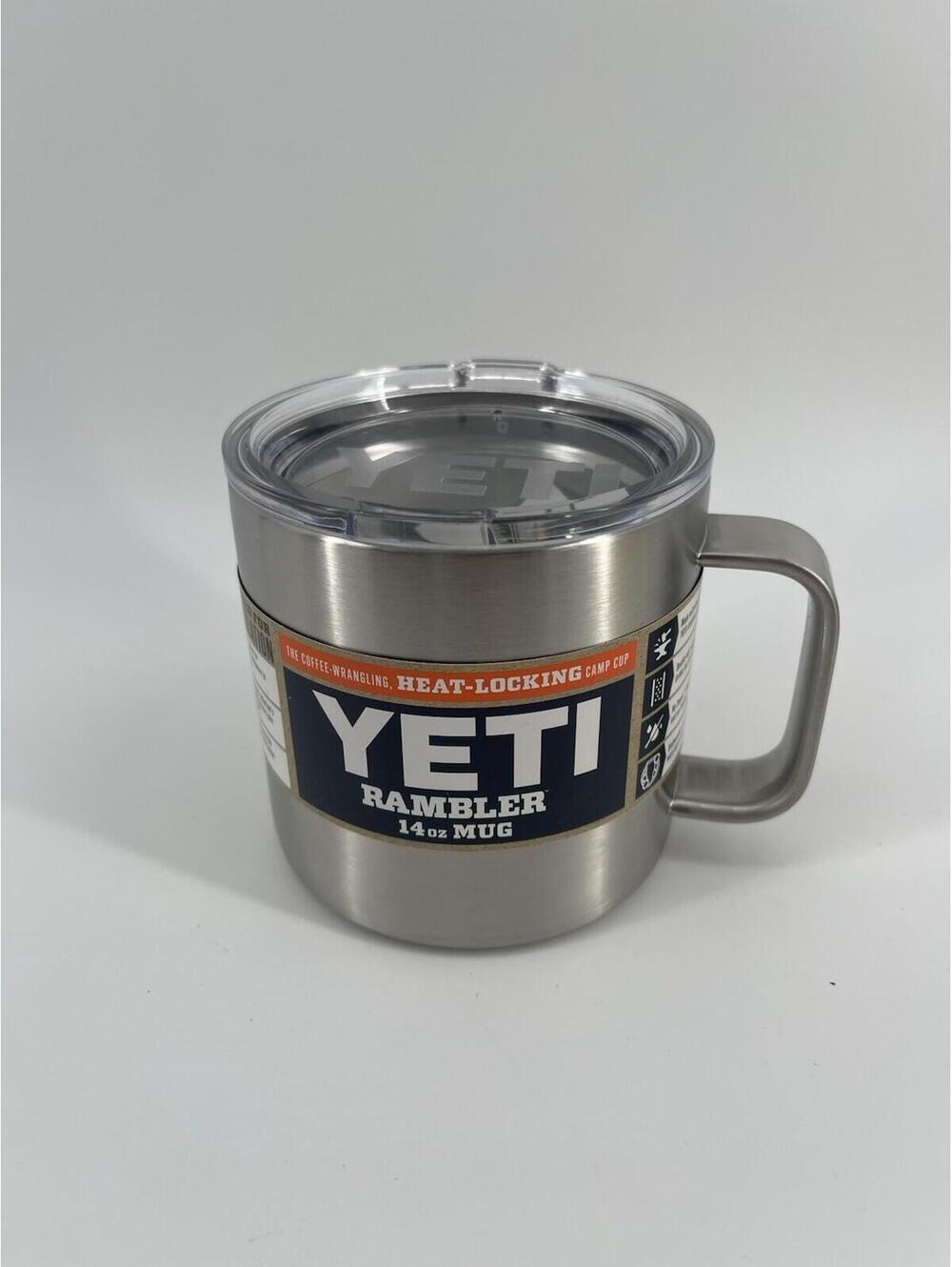 NEW! YETI 14 oz MUG STAINLESS STEEL YETI WITH LID Rambler